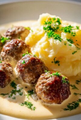Cremige Slow Cooker Hackbällchen mit Kartoffelpüree Rezept