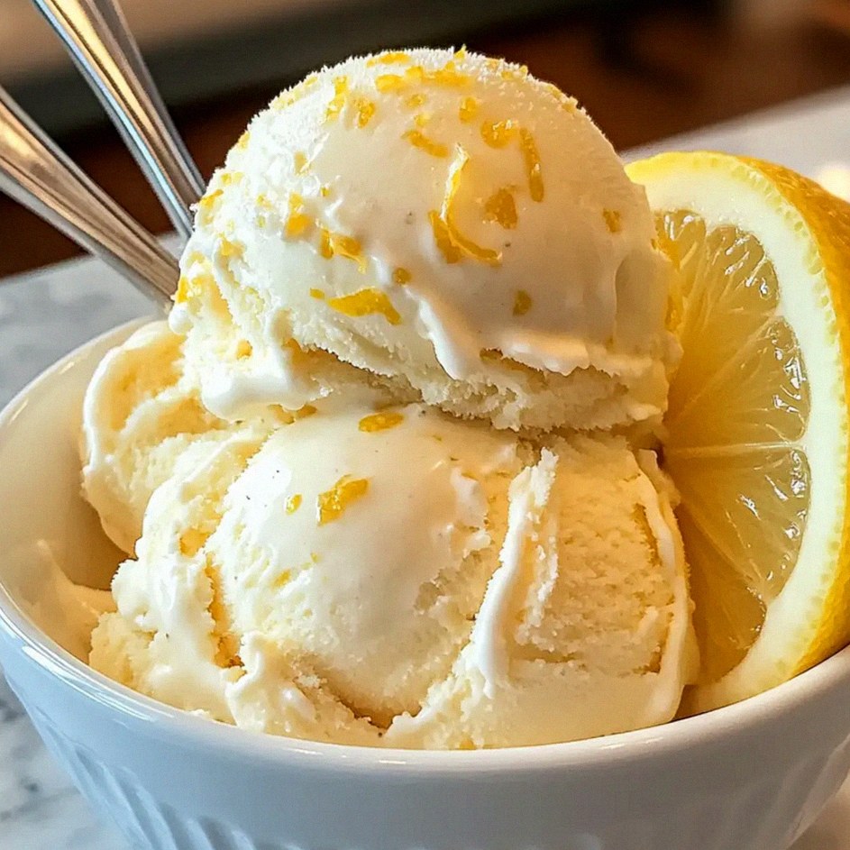 Cremige Zitroneneiscreme für heiße Sommertage