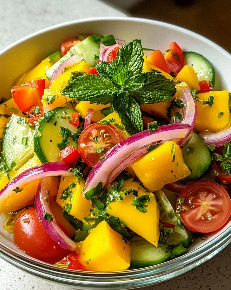 Erfrischender Mangosalat mit Limetten-Dressing genießen! – Schritt 2