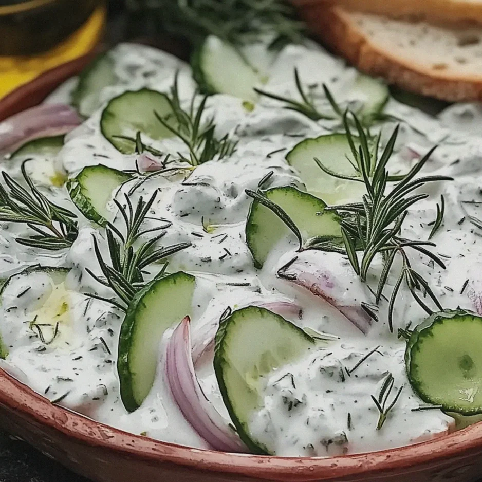Gurkensalat mit cremigem Dressing ganz einfach zubereiten