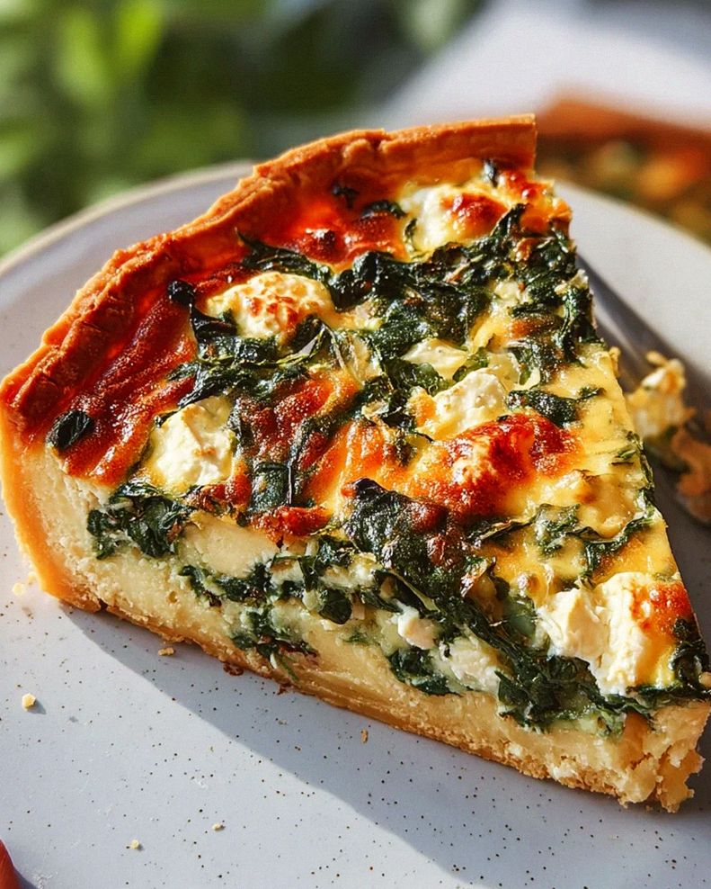 Herzhafte Quiche mit Spinat und Feta