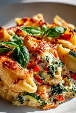 Herzhafter Conchiglioni Auflauf mit Gemüse & Mozzarella
