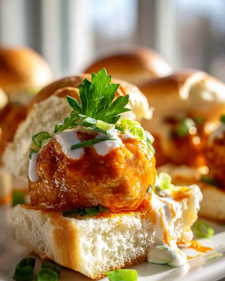 Leckere Buffalo Chicken Meatball Sliders für jeden Anlass