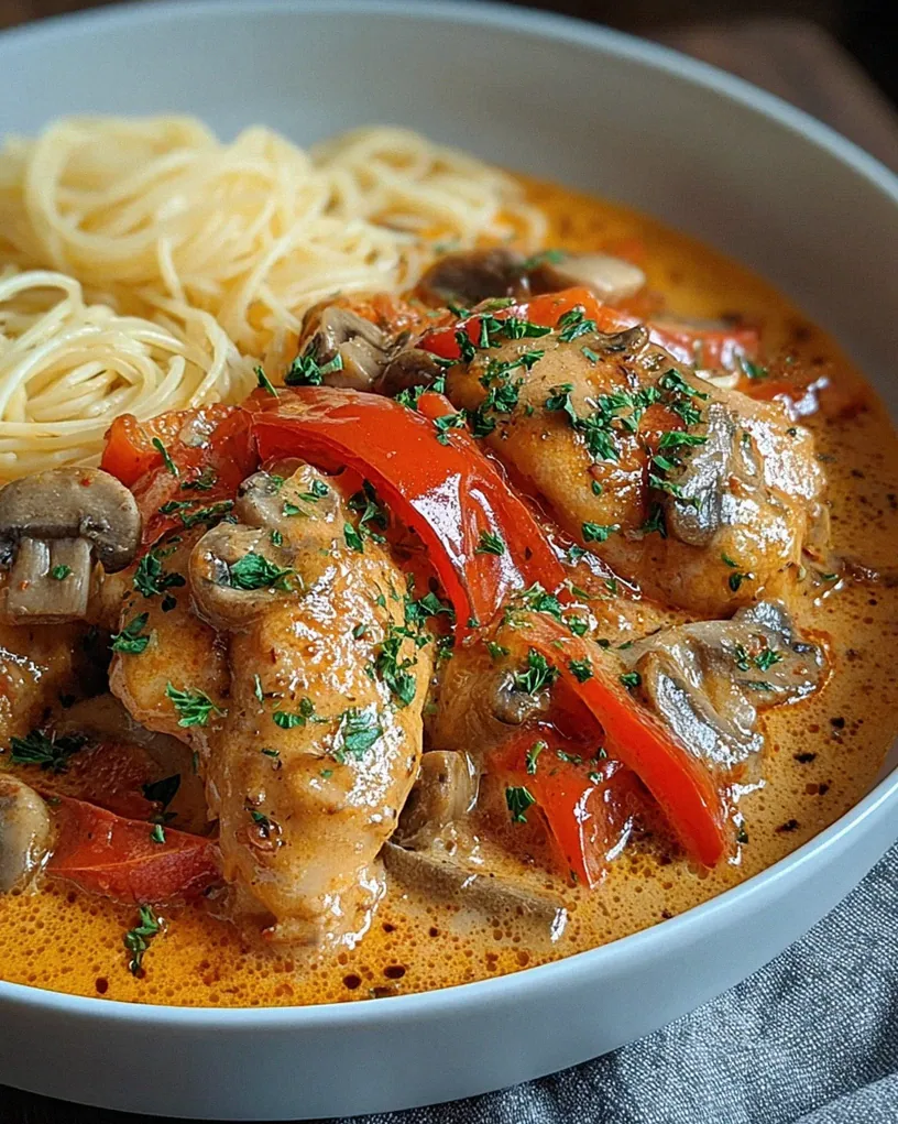 Paprika-Sahne-Hähnchen