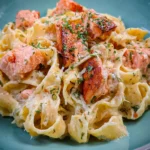 Pasta mit Lachs und Sahnesoße