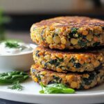 Spinat-Linsen-Burger mit goldener Kruste