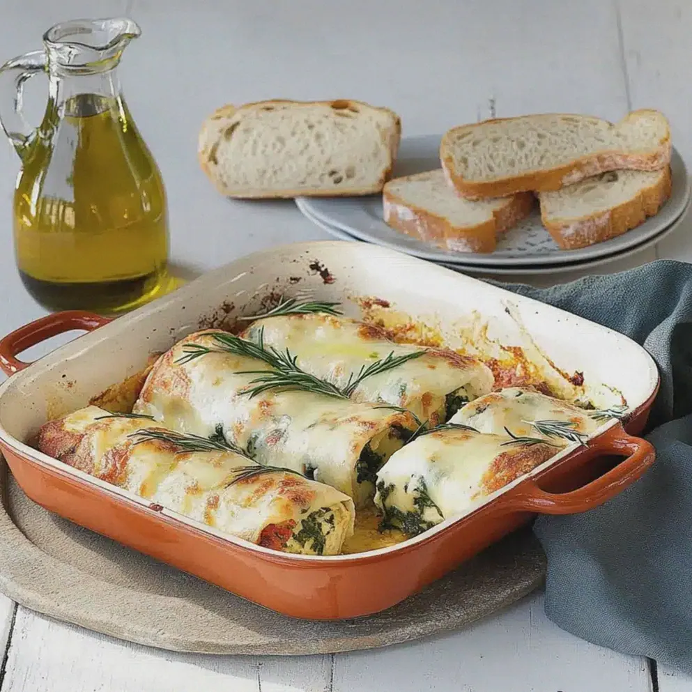 Zucchini Cannelloni mit Ricotta Spinat selbst gemacht